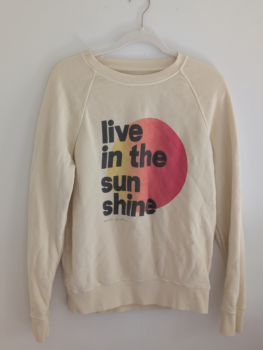 Spiritual Gangster Cream Sweatshirt with Sunset Graphic